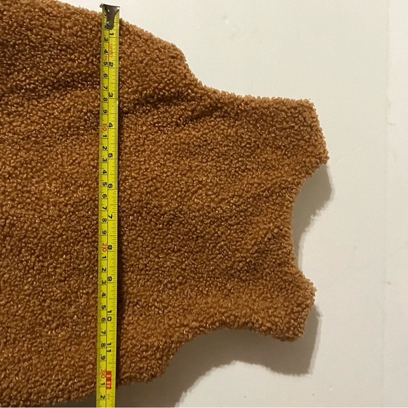 Rachel Zoe Girls Carmel Brown Textured Teddy Vest - Picture 7 of 11